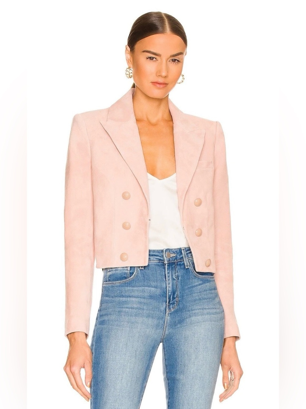 L’agence Inez Suede Crop Blazer